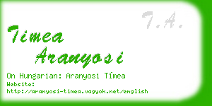timea aranyosi business card